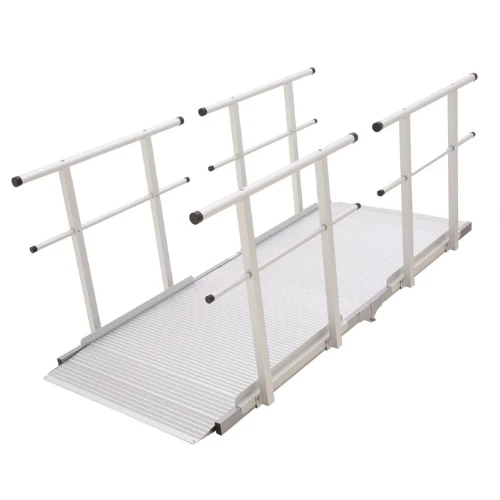 6' L Silver Spring Folding Aluminum Wheelchair Access Ramp with Handrails